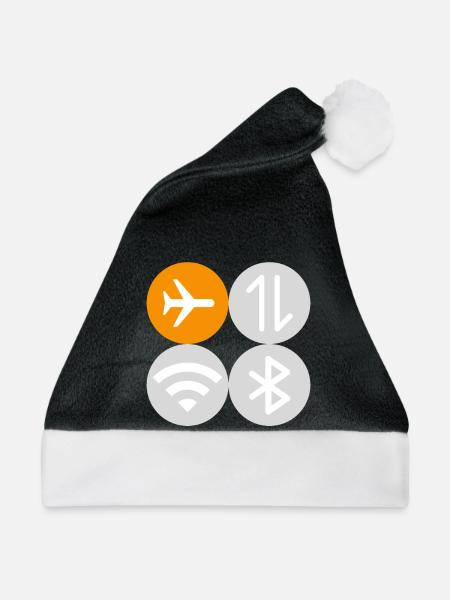 Quick Menu Flug Modus - Weihnachtsmütze - Schwarz/Weiß - Vorne