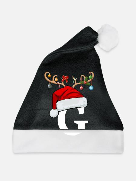 Brief G Weihnachtsmütze - Weihnachtsmütze - Schwarz/Weiß