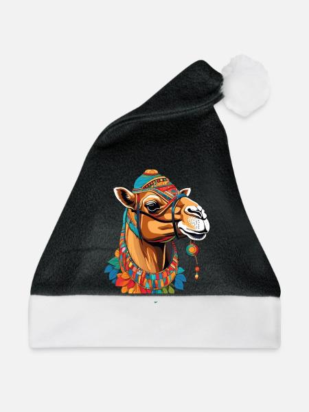 Kamel - Weihnachtsmütze - Schwarz/Weiß