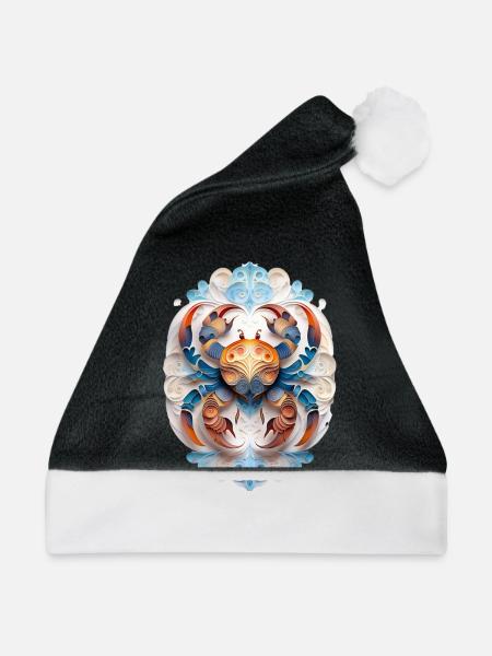 Sternzeichen Krebs - Weihnachtsmütze - Schwarz/Weiß