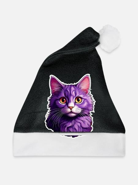 Katze modernes Design - Weihnachtsmütze - Schwarz/Weiß