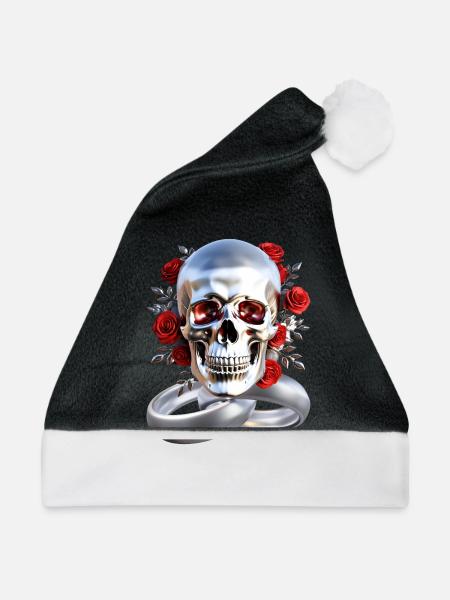 Skull with rings - Weihnachtsmütze - Schwarz/Weiß