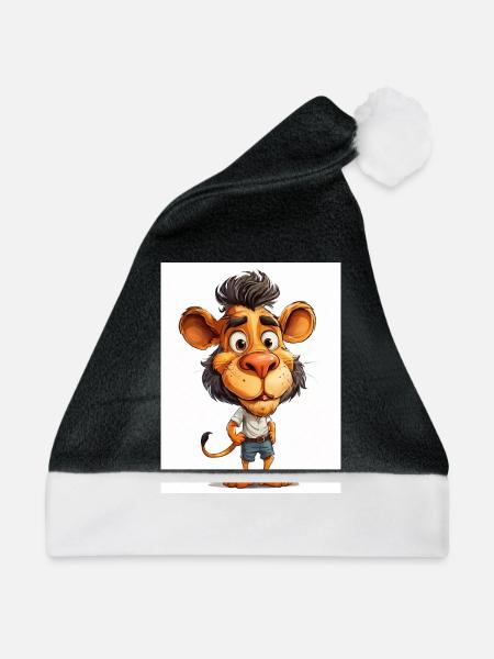 Ein Löwe in Kleidern - Weihnachtsmütze - Schwarz/Weiß - Vorne