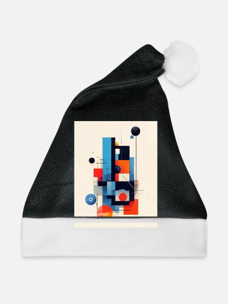 Abstrakte geometrische Komposition - Weihnachtsmütze - Schwarz/Weiß