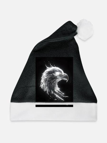 Adler Silhouette Glow Geschenk - Weihnachtsmütze - Schwarz/Weiß - Vorne