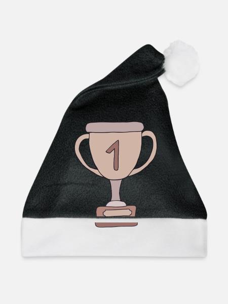 pokal 1 - Weihnachtsmütze - Schwarz/Weiß