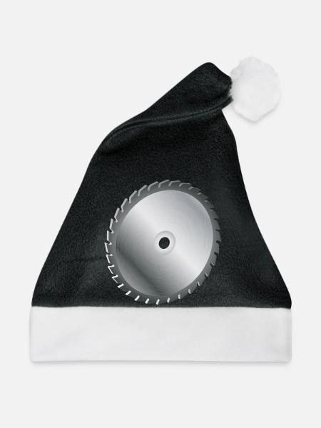 einzelnes Kreissägeblatt Metallfarben - Weihnachtsmütze - Schwarz/Weiß