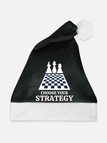 Schach, Schach, Schach und Mat - Weihnachtsmütze - Schwarz/Weiß