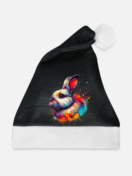 Kaninchen - Weihnachtsmütze - Schwarz/Weiß