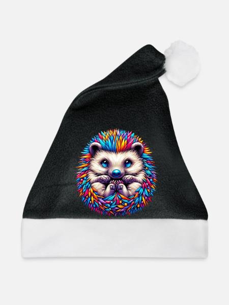 Igel - Weihnachtsmütze - Schwarz/Weiß