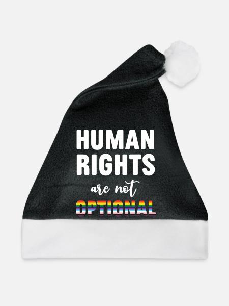 LGBT Pride Month - Menschenrechte sind nicht optional - Weihnachtsmütze - Schwarz/Weiß - Vorne