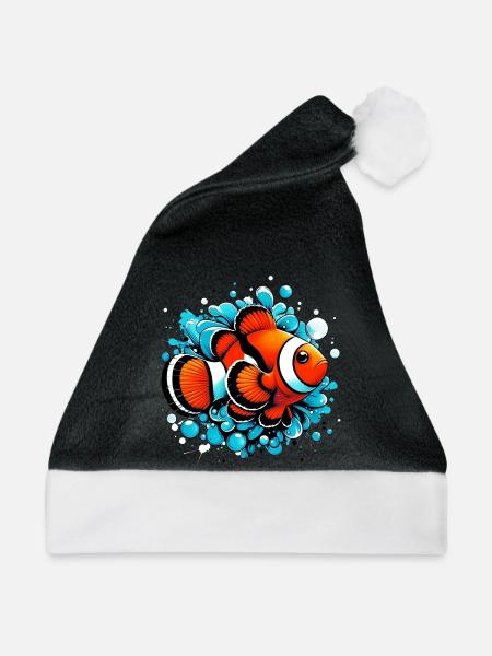 Clownfisch - Weihnachtsmütze - Schwarz/Weiß