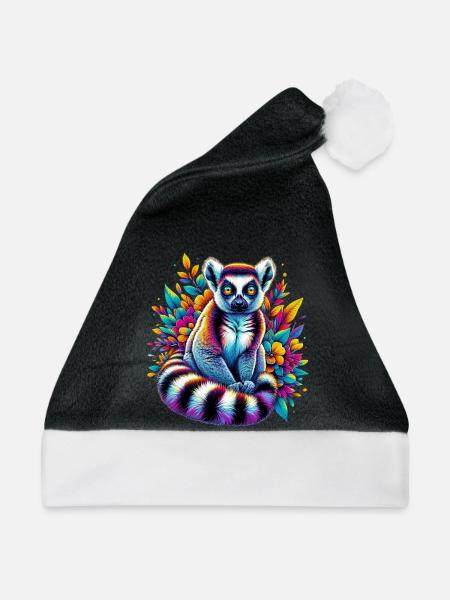 Lemur - Weihnachtsmütze - Schwarz/Weiß
