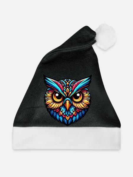 Eule - Weihnachtsmütze - Schwarz/Weiß