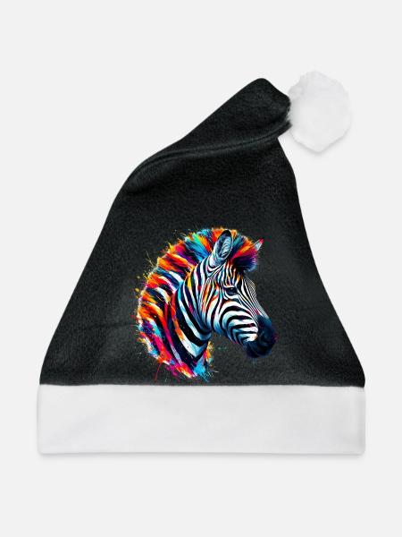 Zebra - Weihnachtsmütze - Schwarz/Weiß