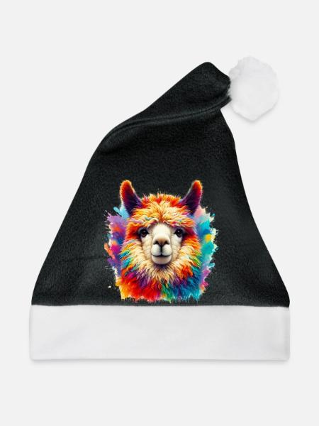 Alpaka - Weihnachtsmütze - Schwarz/Weiß