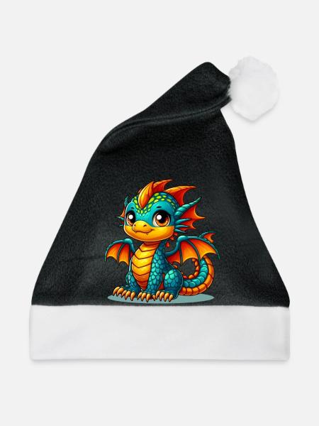 Drache - Weihnachtsmütze - Schwarz/Weiß
