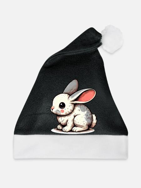 Kaninchen - Weihnachtsmütze - Schwarz/Weiß