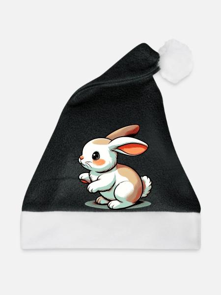 Kaninchen - Weihnachtsmütze - Schwarz/Weiß