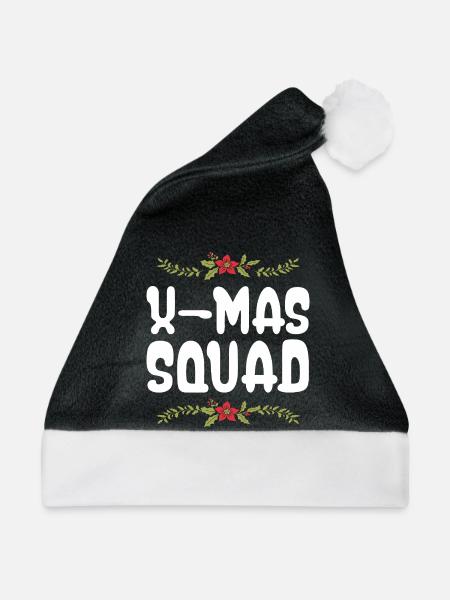X-Mas Squad - Weihnachtsmütze - Schwarz/Weiß - Vorne