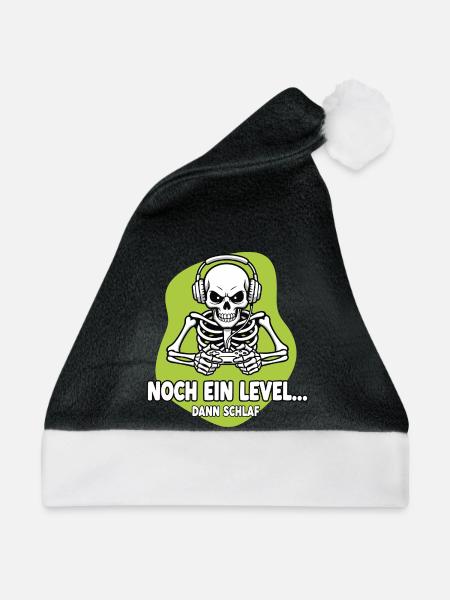 Gamer Skelett Noch Ein Level - Weihnachtsmütze - Schwarz/Weiß