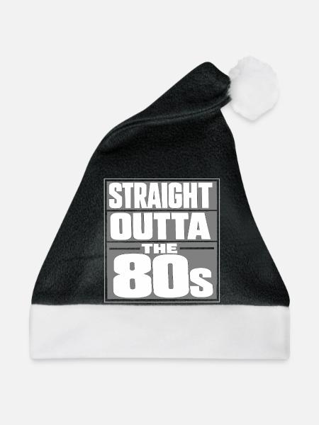 Straight Outta Die 80er - Weihnachtsmütze - Schwarz/Weiß