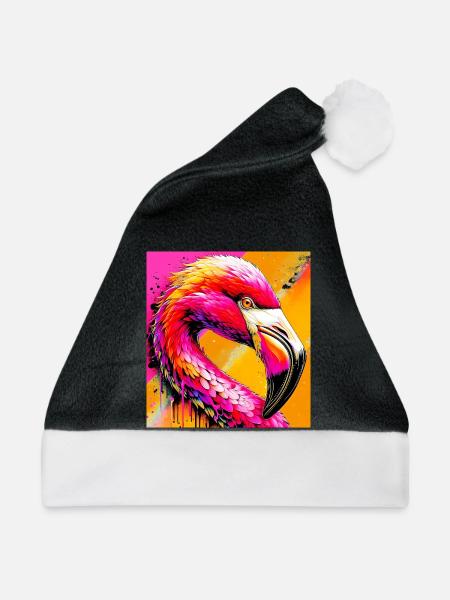 Flamingo - Weihnachtsmütze - Schwarz/Weiß