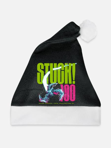 FESTGEFAHREN! 100 Schild gerissen - Weihnachtsmütze - Schwarz/Weiß