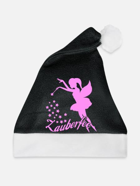 Pink Zauberfee mit Sternen - Weihnachtsmütze - Schwarz/Weiß