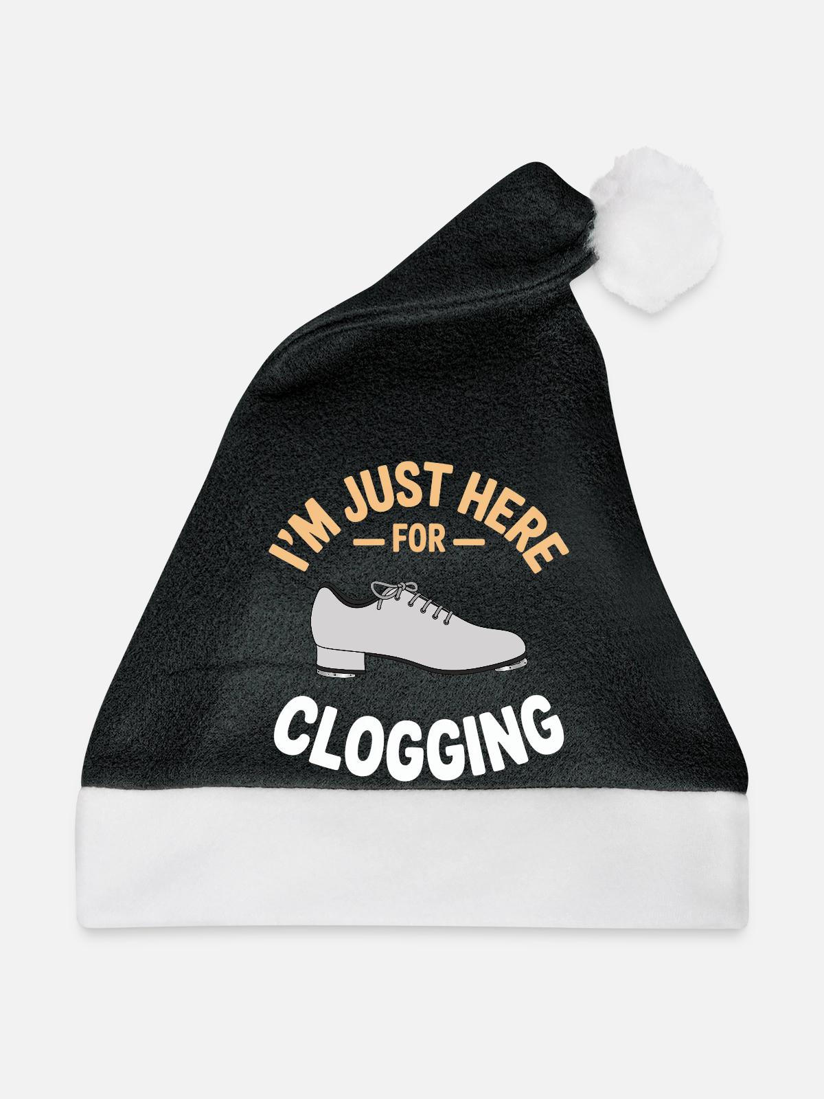 Clogging Dance Clogger Stepptanz Geschenk - Weihnachtsmütze - Schwarz/Weiß - Vorne