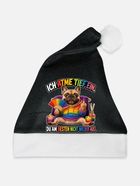 Ich atme tief ein... - Weihnachtsmütze - Schwarz/Weiß - Vorne