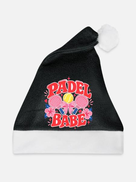 Padel Babe | Padel Mom - Weihnachtsmütze - Schwarz/Weiß - Vorne