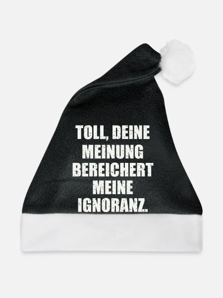 Lustiger Spruch - Weihnachtsmütze - Schwarz/Weiß