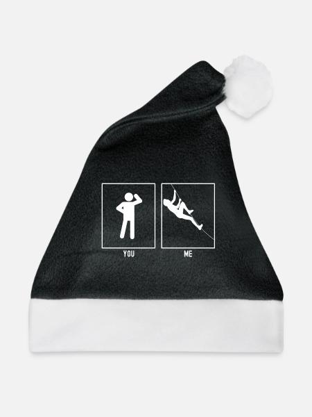 Du - Ich - Klettern Diagonal - Weihnachtsmütze - Schwarz/Weiß - Vorne