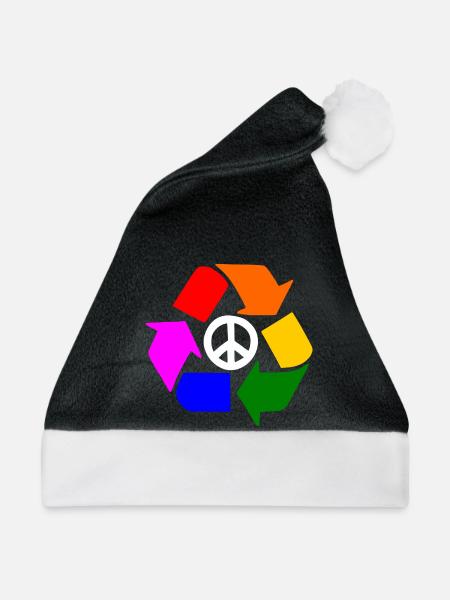 Peace lgbt zeichen - Peacezeichen - Weihnachtsmütze - Schwarz/Weiß