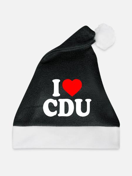 I love cdu - Weihnachtsmütze - Schwarz/Weiß - Vorne