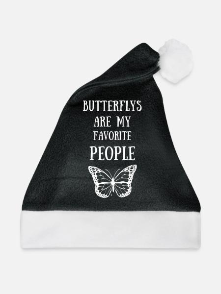 schmetterling falter flügel insekten - Weihnachtsmütze - Schwarz/Weiß - Vorne