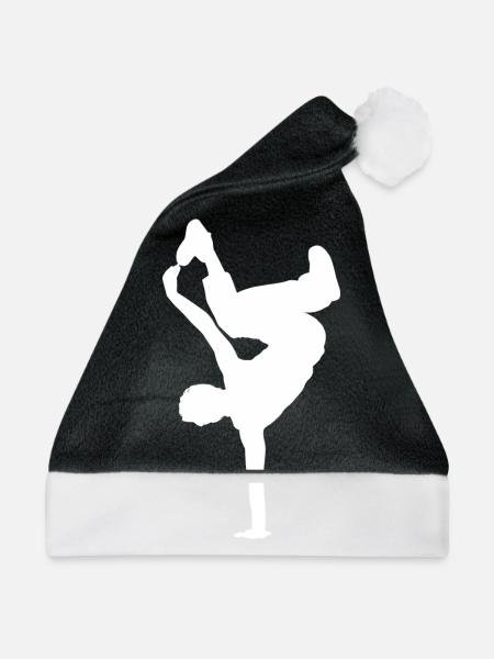 Breakdance Breaking B-Boying B-Girling Hip-Hop - Weihnachtsmütze - Schwarz/Weiß - Vorne