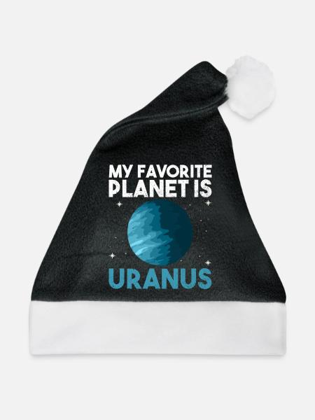 My Favorite Planet Is Uranus - Uranus Planet - Weihnachtsmütze - Schwarz/Weiß - Vorne