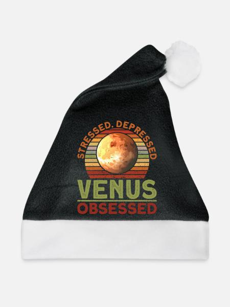 Stressed. Depressed. Venus. Obsessed. - Venus - Weihnachtsmütze - Schwarz/Weiß - Vorne