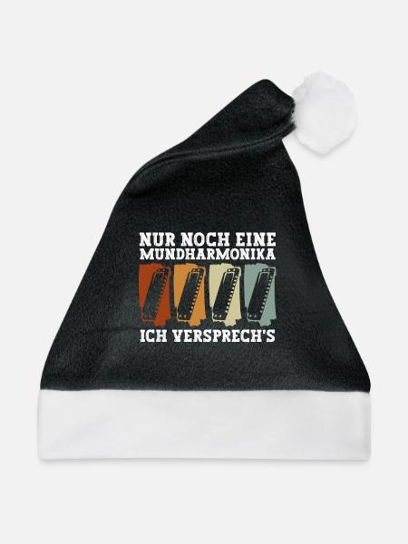 Nur Noch Eine Mundharmonika Ich Versprech's - Weihnachtsmütze - Schwarz/Weiß - Vorne