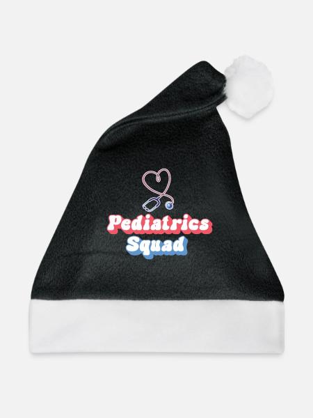 Kinder Krankenschwester Säugling Pädiatrie - Weihnachtsmütze - Schwarz/Weiß - Vorne