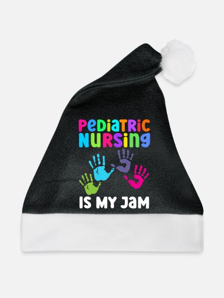 Kinder Krankenschwester Säugling Pädiatrie - Weihnachtsmütze - Schwarz/Weiß - Vorne