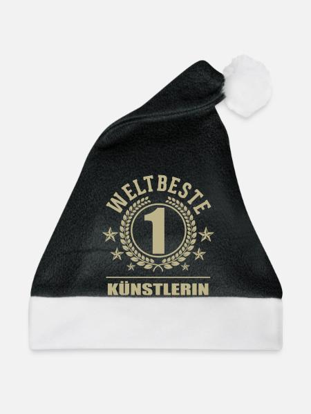 Weltbeste Künstlerin - Weihnachtsmütze - Schwarz/Weiß