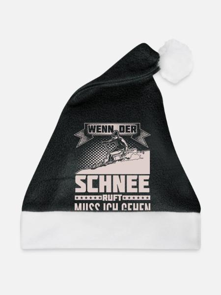 Telemark - Schnee ruft - Ich muss gehen - Weihnachtsmütze - Schwarz/Weiß