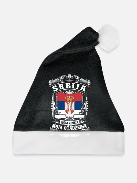 Srbija - Serbia - Serbien - Weihnachtsmütze - Schwarz/Weiß - Vorne