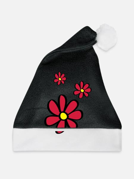 Blümchen - Weihnachtsmütze - Schwarz/Weiß