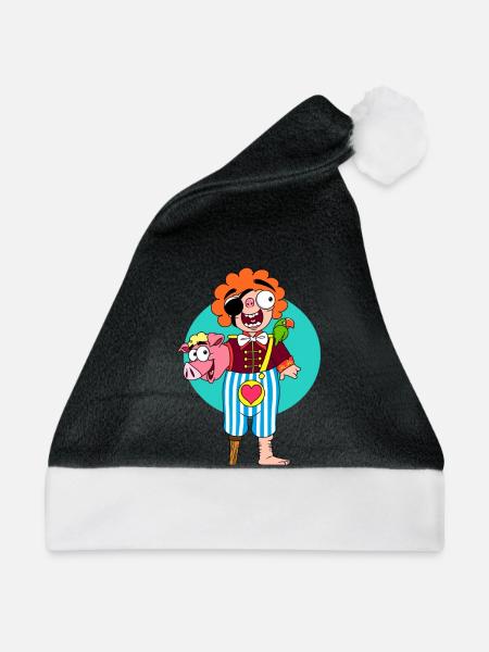 PigPirate - Weihnachtsmütze - Schwarz/Weiß
