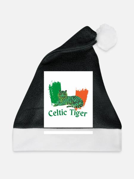 Keltischer Tiger - Weihnachtsmütze - Schwarz/Weiß - Vorne