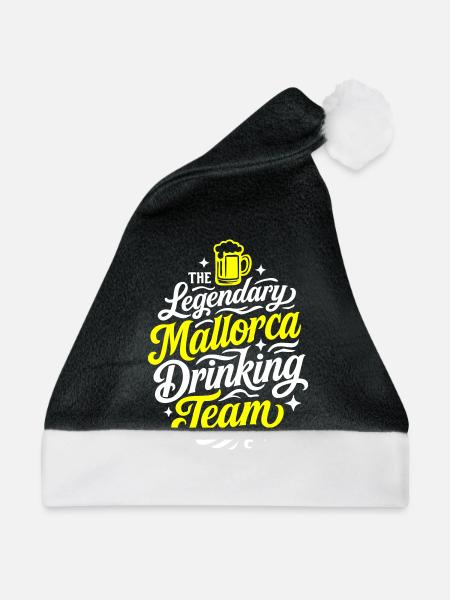 Mallorca Drinking Team - Weihnachtsmütze - Schwarz/Weiß